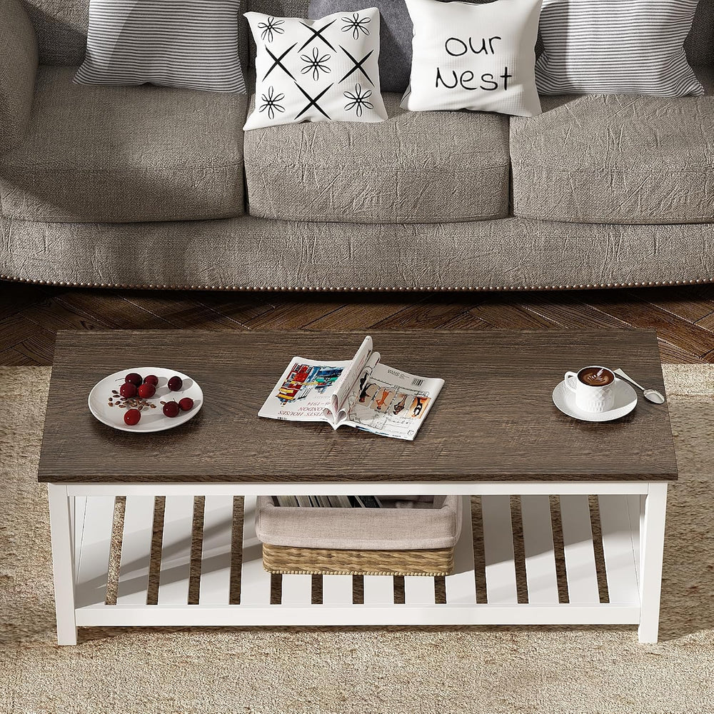 ChooChoo 47" Farmhouse Coffee Table with A-Frame Design for Living Room