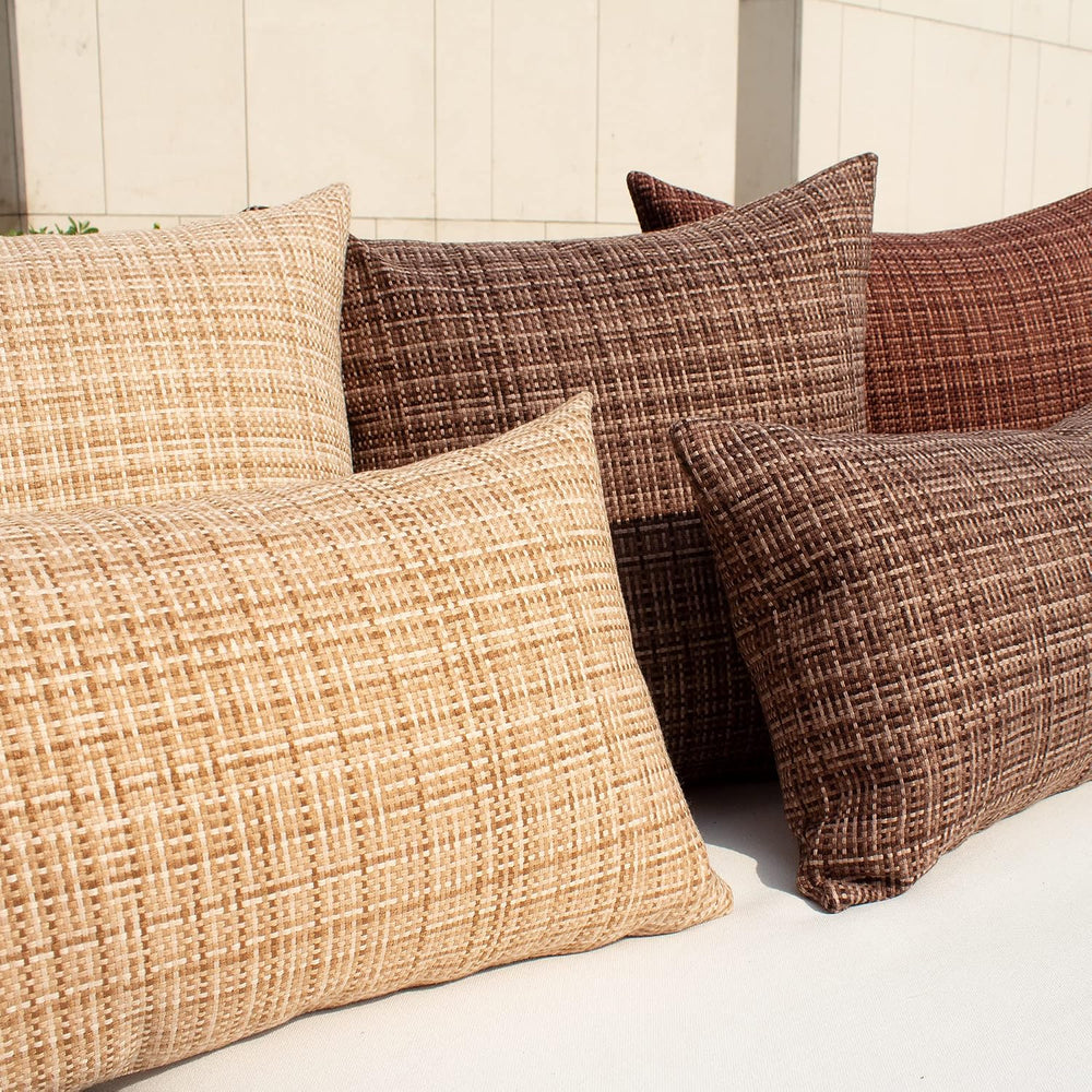 Kevin Textile Outdoor Waterproof 26x26 Inch Pillow Covers 2 Pack, Brown