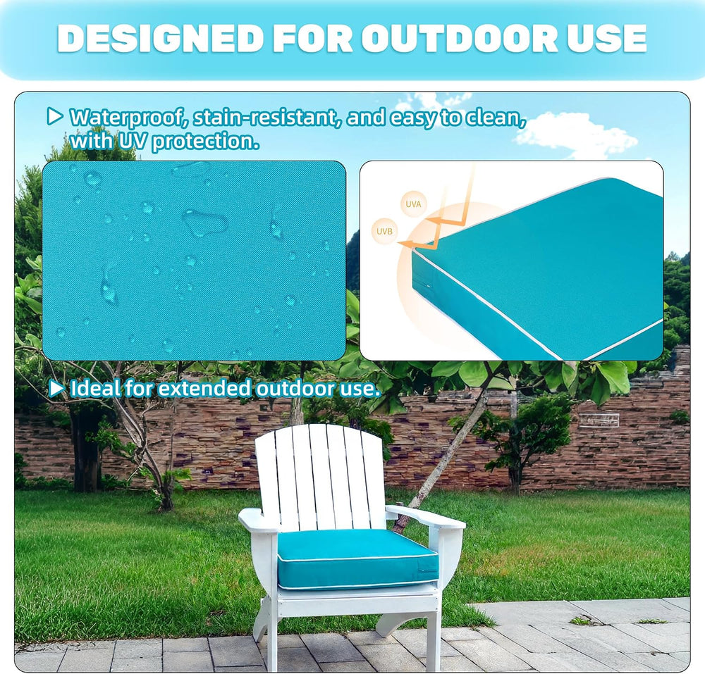 2 Pack Outdoor Chair Cushion 20" X 20" X 4", Waterproof Outdoo...