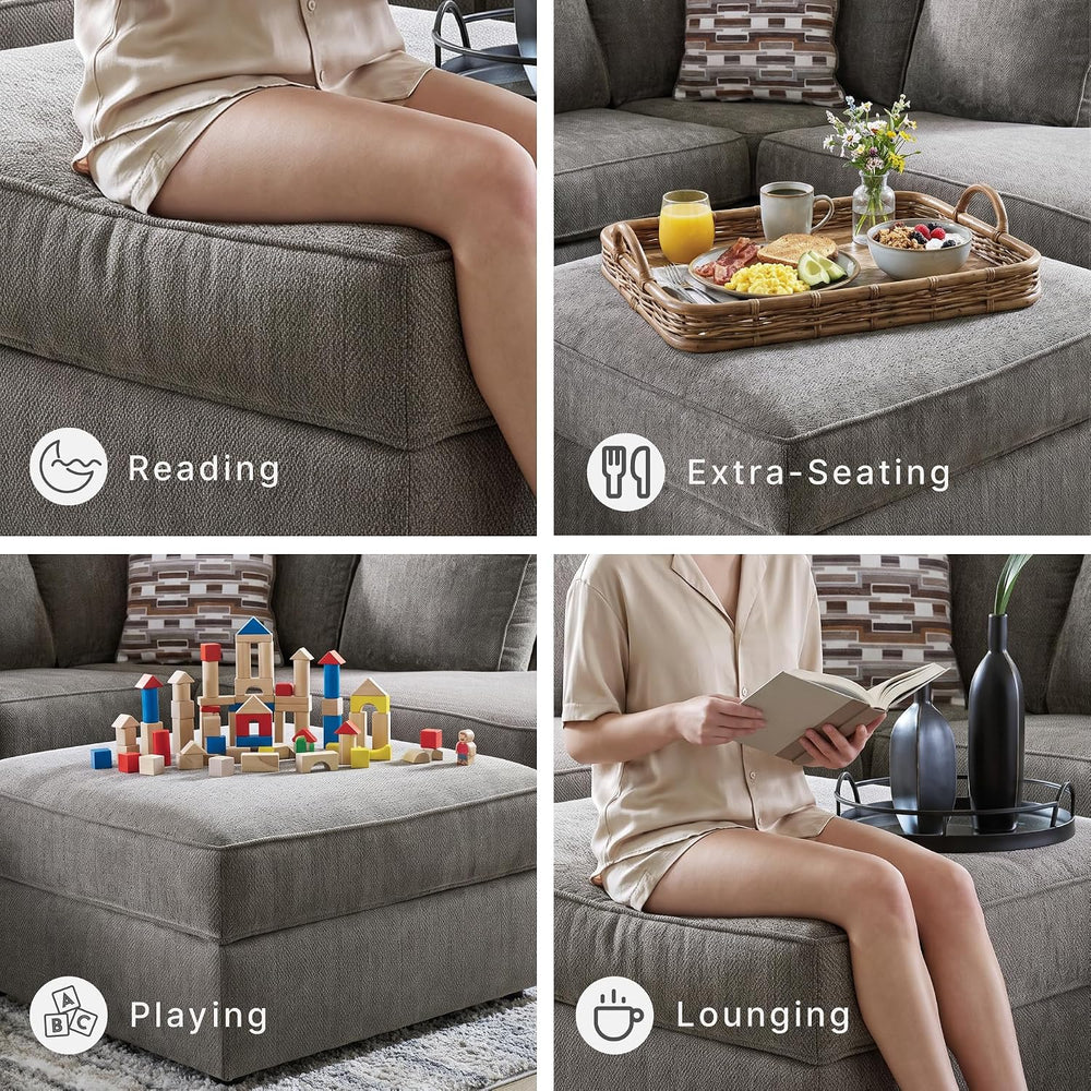 Signature Design by Ashley Putty Grey Ottoman with Storage
