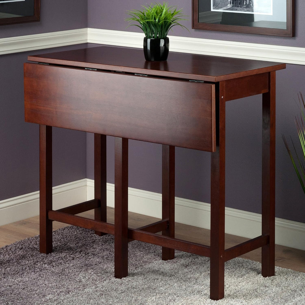 Winsome Lynnwood Drop Leaf High Table, 35", Walnut