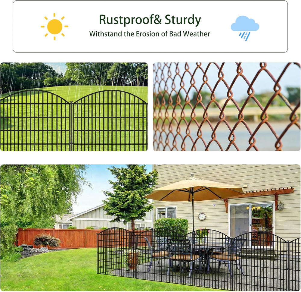 ULIOK 15 Panels Decorative Garden Fence, 32 in(H) X 37.9ft(L) No Dig Fence Pa...