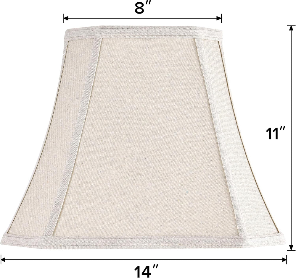 GO&SO Square Lampshade for Table Lamps,8x14"x11 Medium Beige Dark Do...