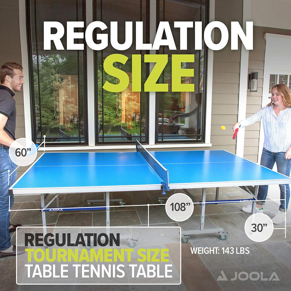 JOOLA NOVA Outdoor Ping Pong Table with Waterproof Table Tennis Net Set - Qui...