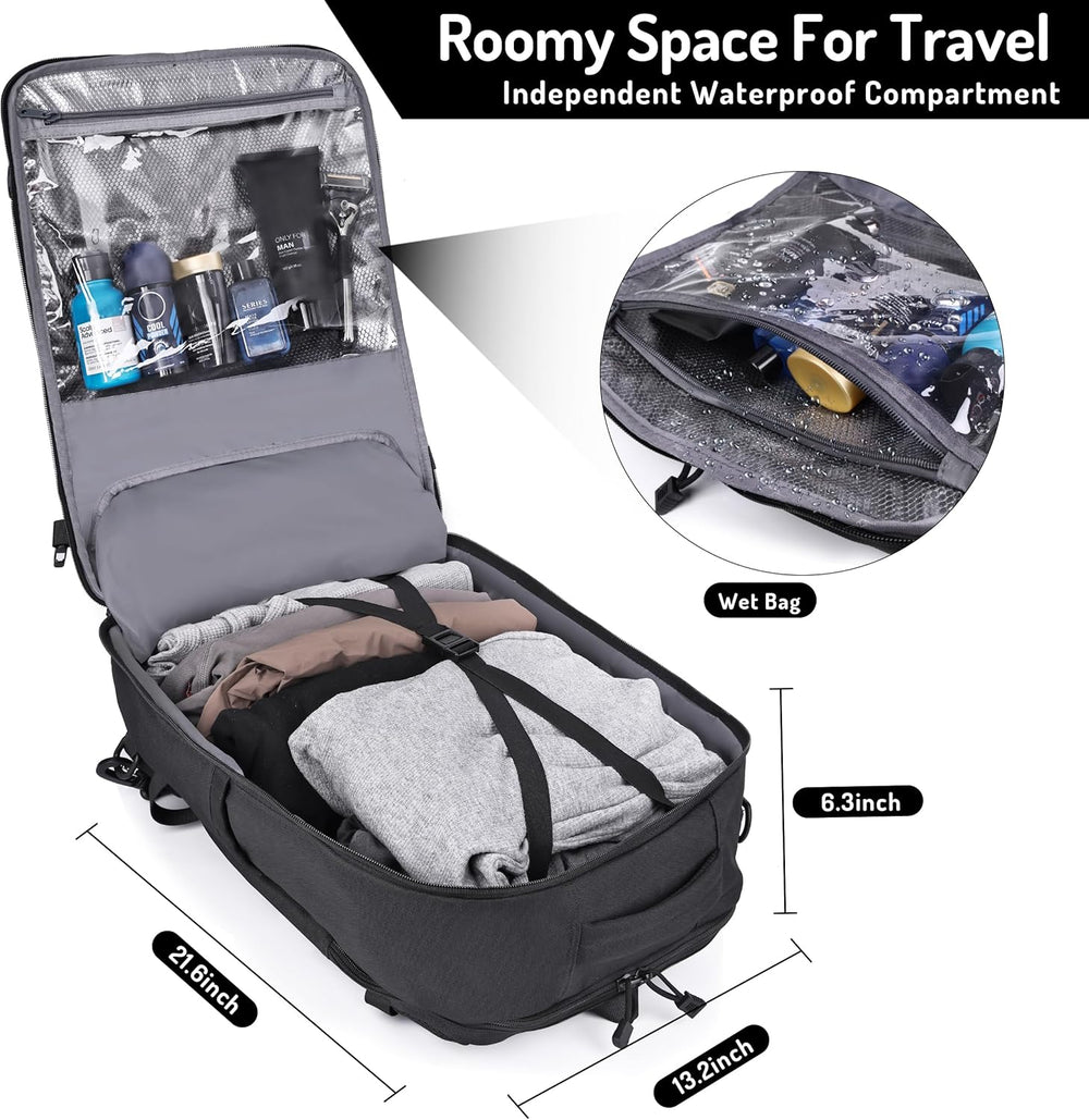 MOZETO Travel Backpack for Men 40L TSA Approved Carry On Backpack with USB Ch...