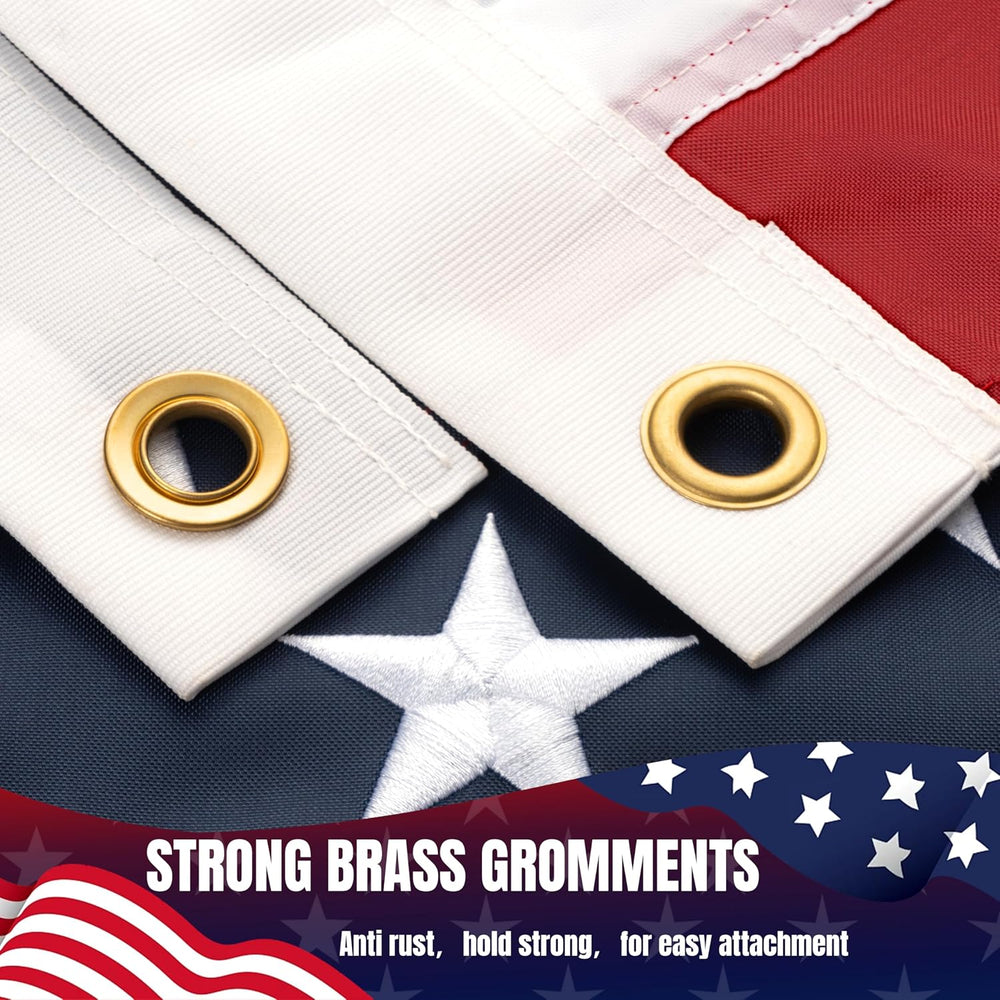 AOKIIE 5x8Ft American Flags for Outside, Heavy Duty Nylon US Flag TearProof