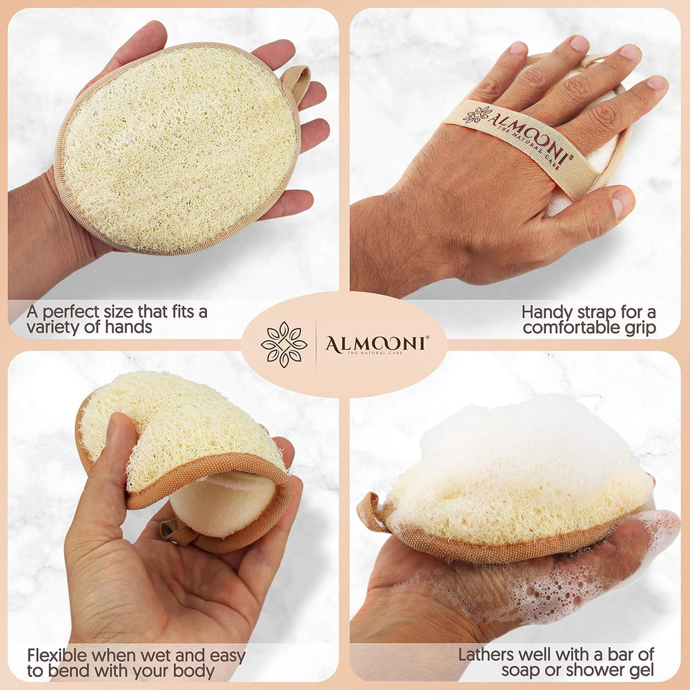 Premium Exfoliating Loofah Pad Body Scrubber, Back Scrubber and Facial Loofah...