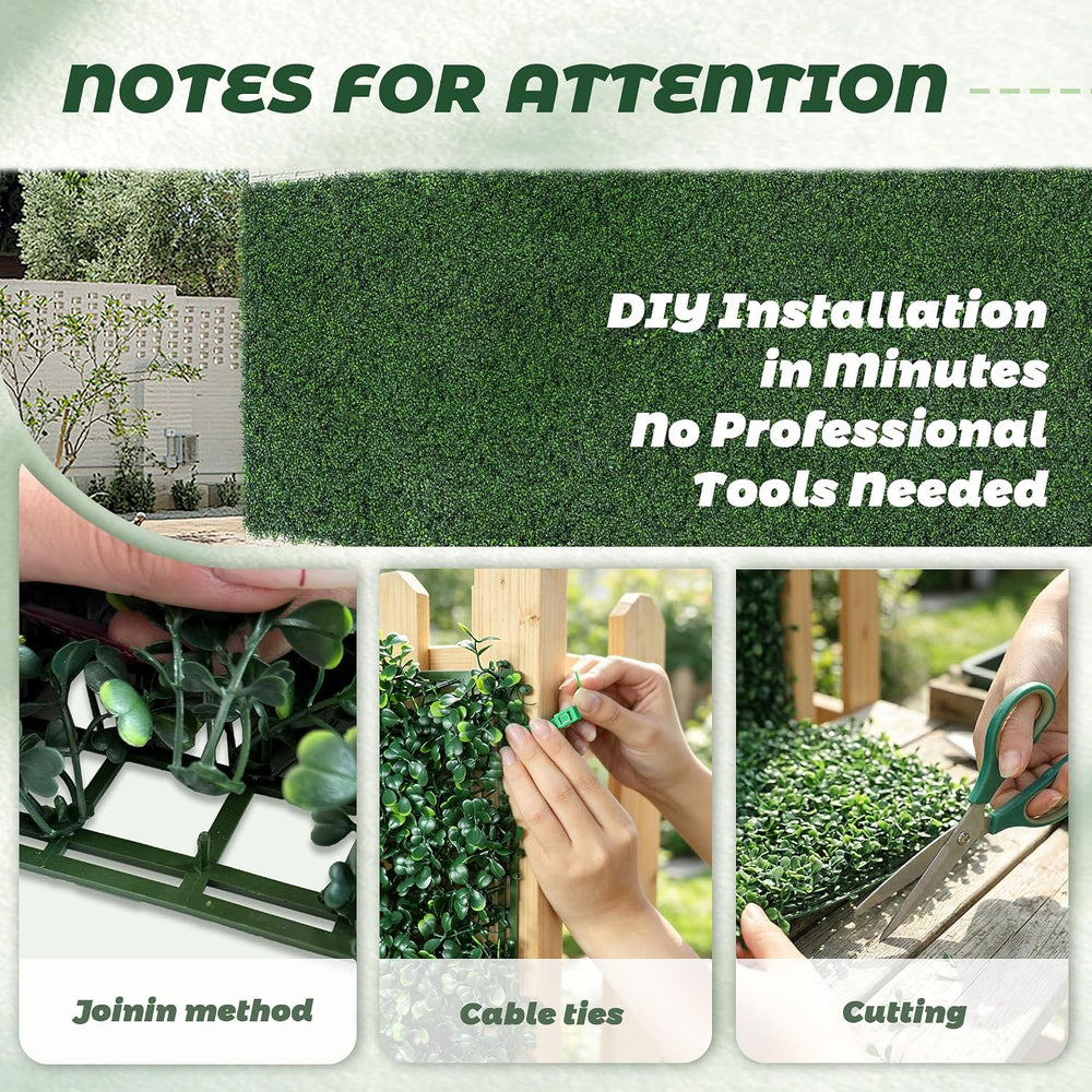 TTTM 40"x120" 33.4 Sqft, UV-Resistant Artificial Boxwood Hedge Roll...