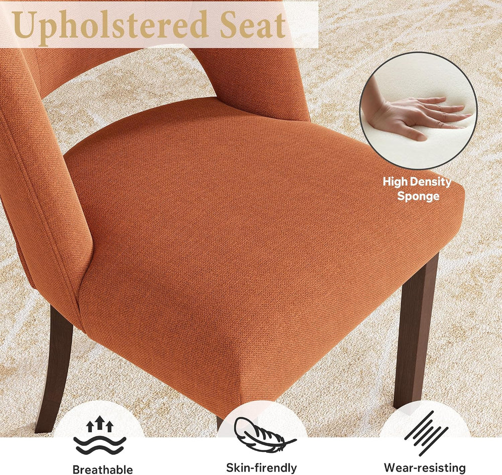 Dining Chairs Set of 1,Modern Dining Room Chairs with Thick Cushions,Linen Up...