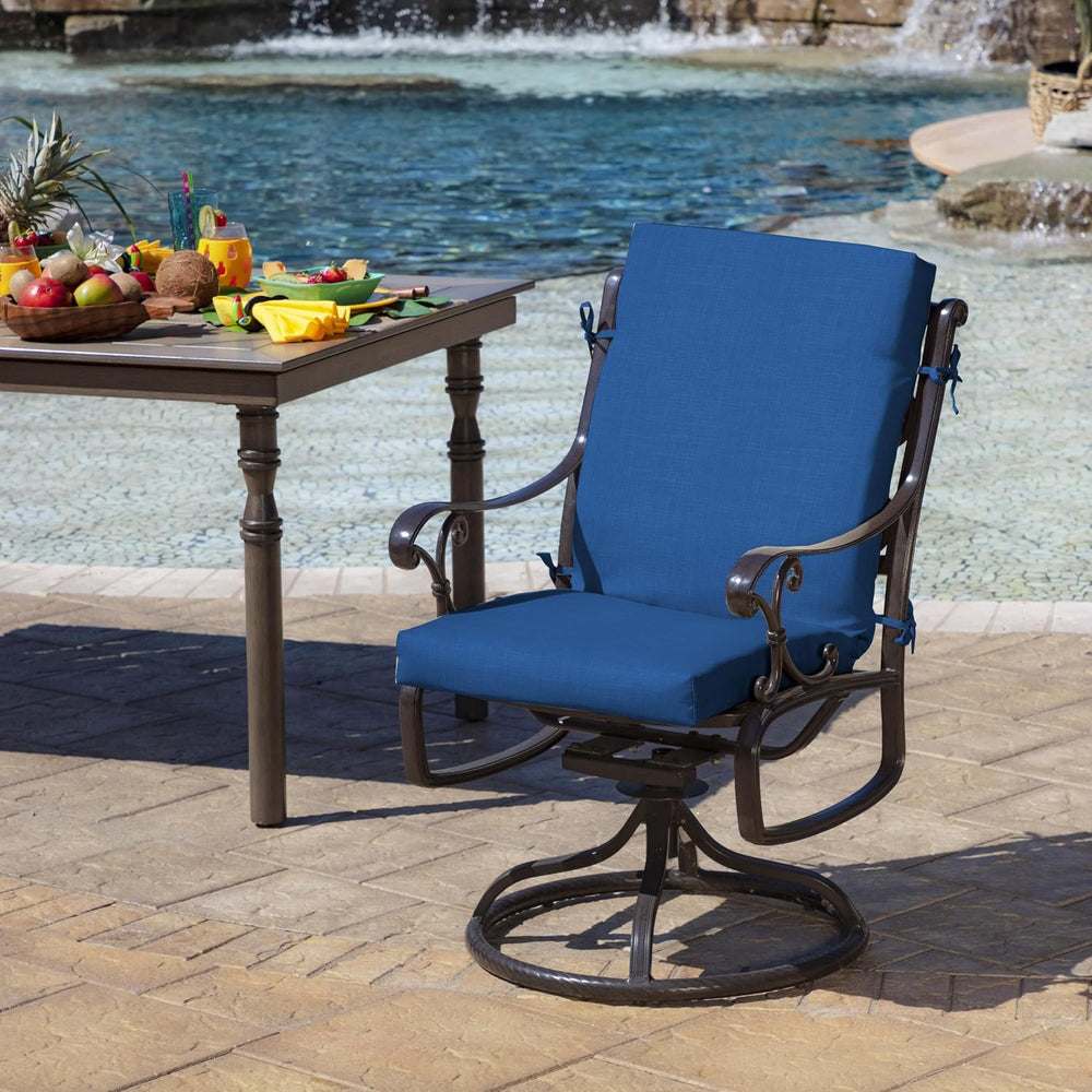 ARDEN Outdoor Dining Chair Cushion, 4-Pack, 20x44, Cobalt Blue