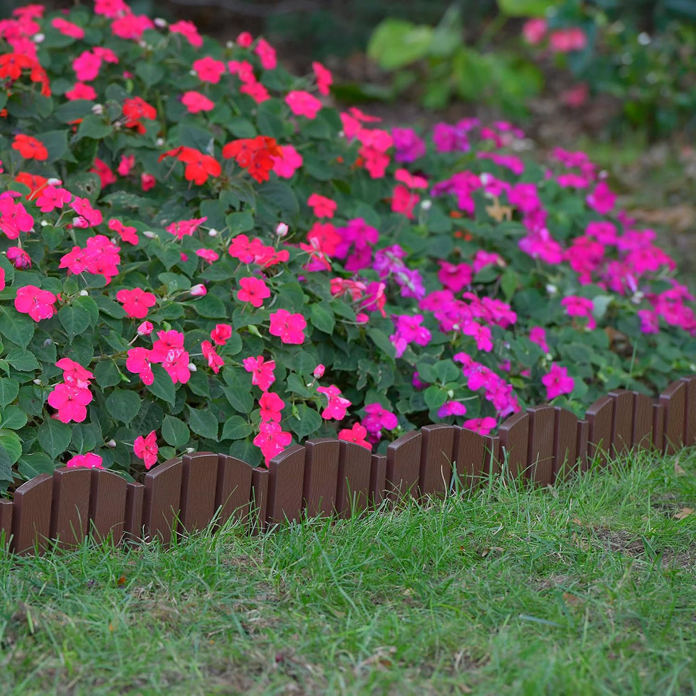 EasyFlex No-Dig Landscape Edging with Anchoring Spikes, 4.5 in. Tall Decorati...