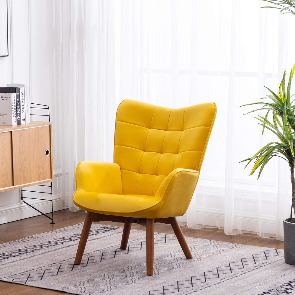 Roundhill Furniture Leiria Contemporary Silky Velvet Tufted Accent Chair with...