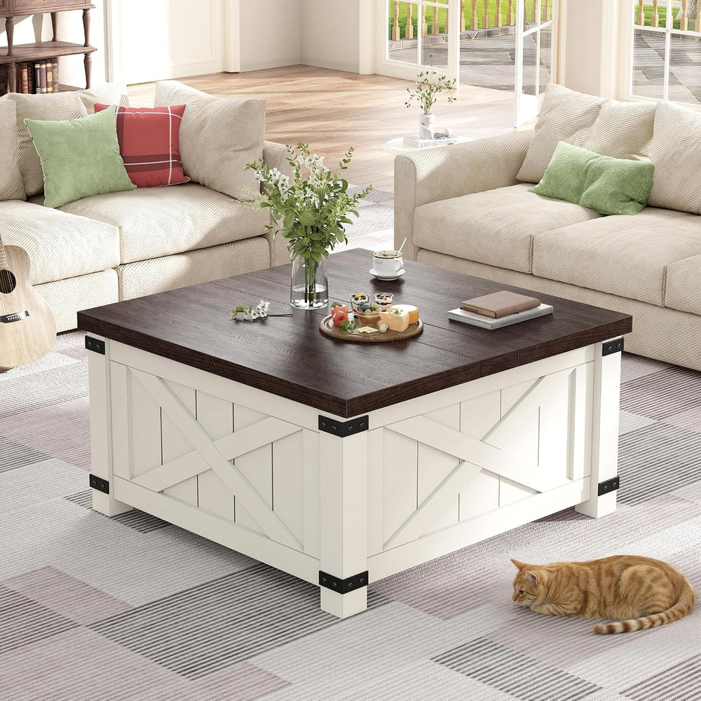EnHomee Lift Top Coffee Table with Storage, 35.7" W Square Coffee Tables...