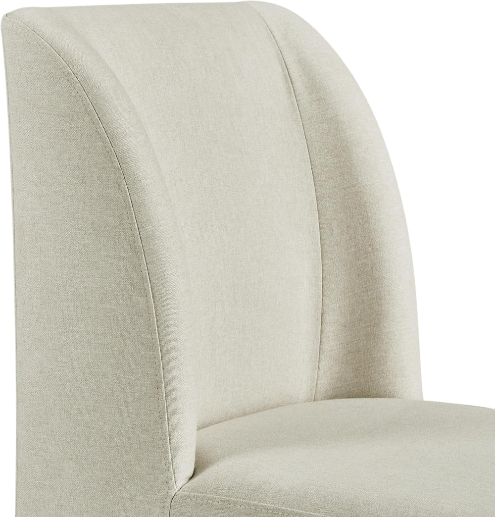 Yaheetech Dining Chairs Set of 4 Modern Upholstered Armless Chairs Beige