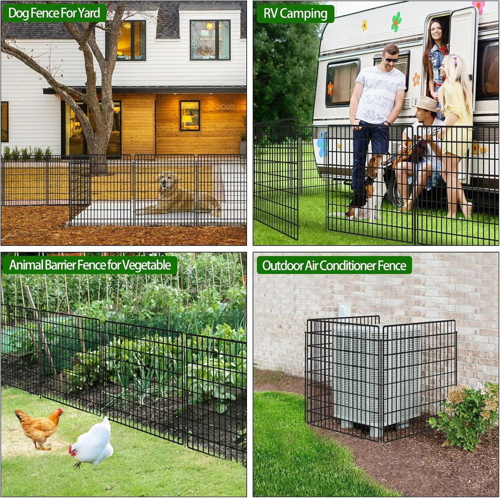 15 Panels Garden Fencing Animal Barrier with Lock, 33 in(H) X 36 ft(L) Dog Fe...