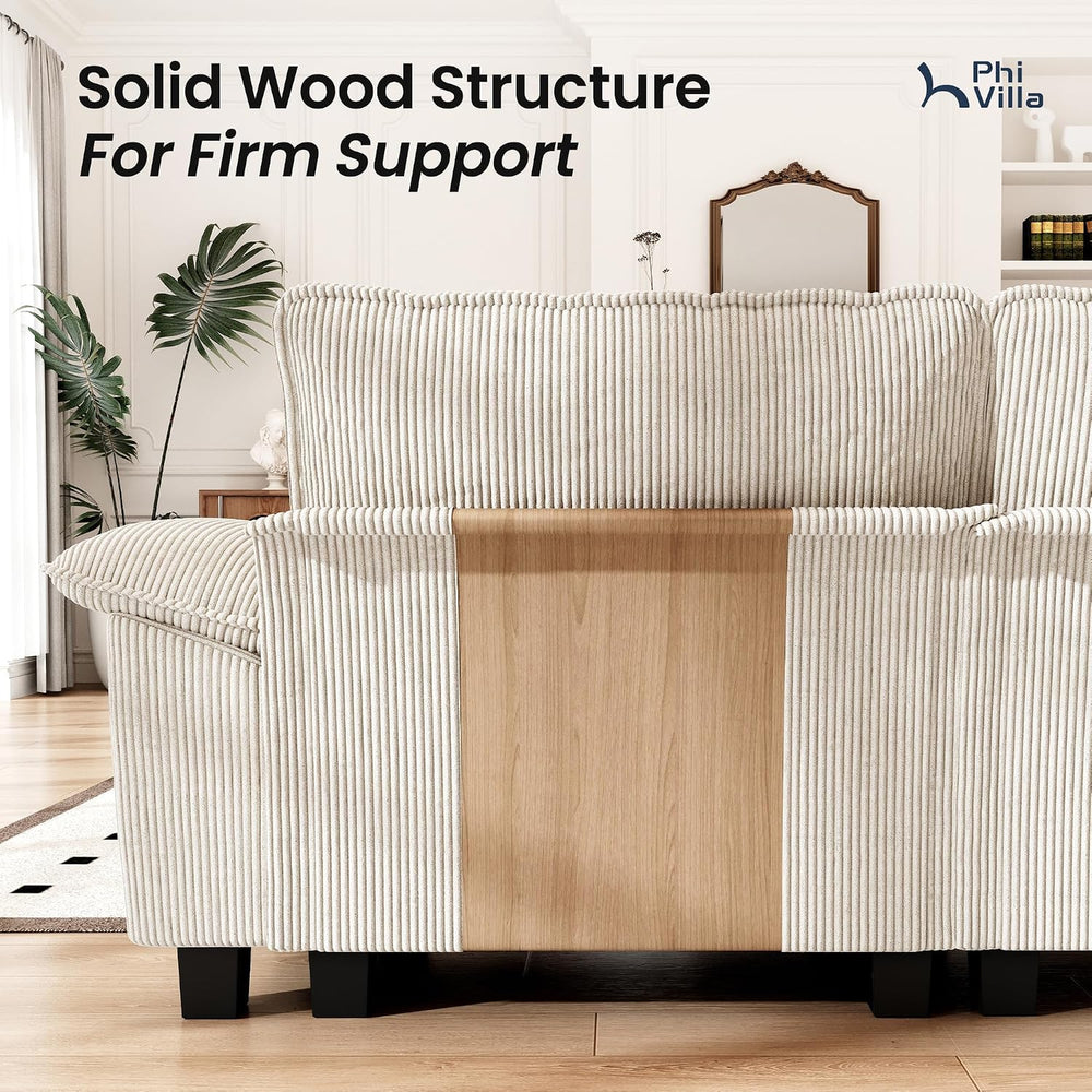 PHI VILLA 2-Piece Modular Loveseat Couch & 3-Seat Sectional Sofa Set