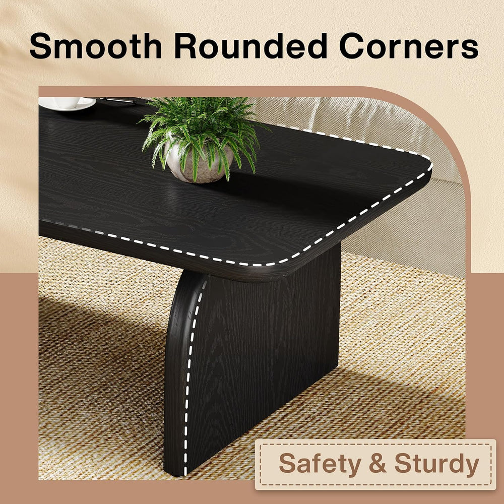 Tribesigns Rectangle Coffee Table, 47-Inch Wood Rectangular Living Room Table...