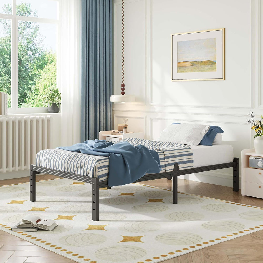 ZIYOO 14 Inch Metal Twin XL Bed Frame with Mattress Anti-Slip Design, No Box ...