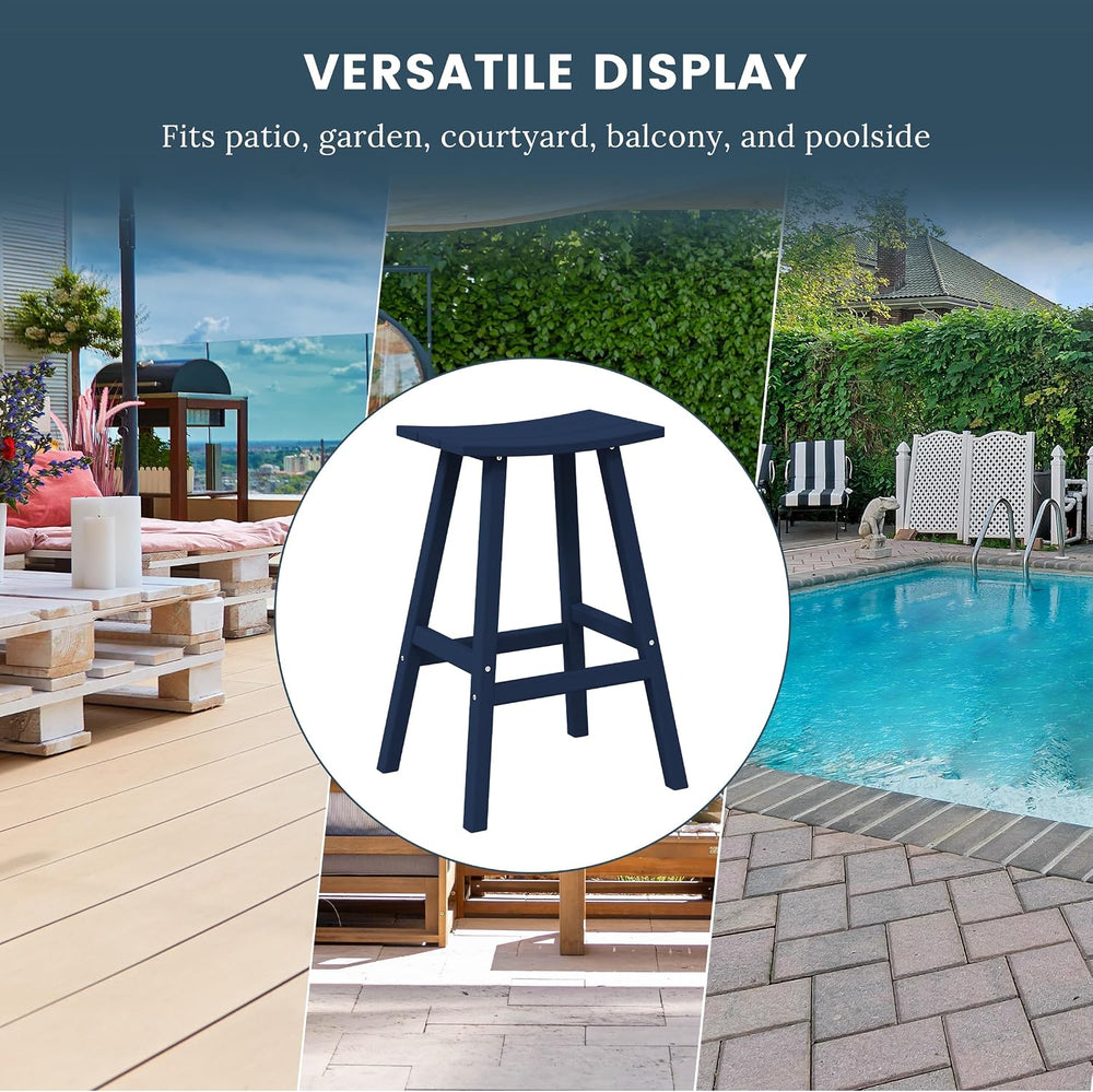 HDPE Laguna Contempo 29" Saddle Bar Stool, Navy Blue