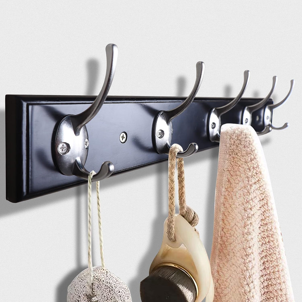 IBosins 32 Pack Silvery Double Coat Hooks Wall Mounted with 64 Screws