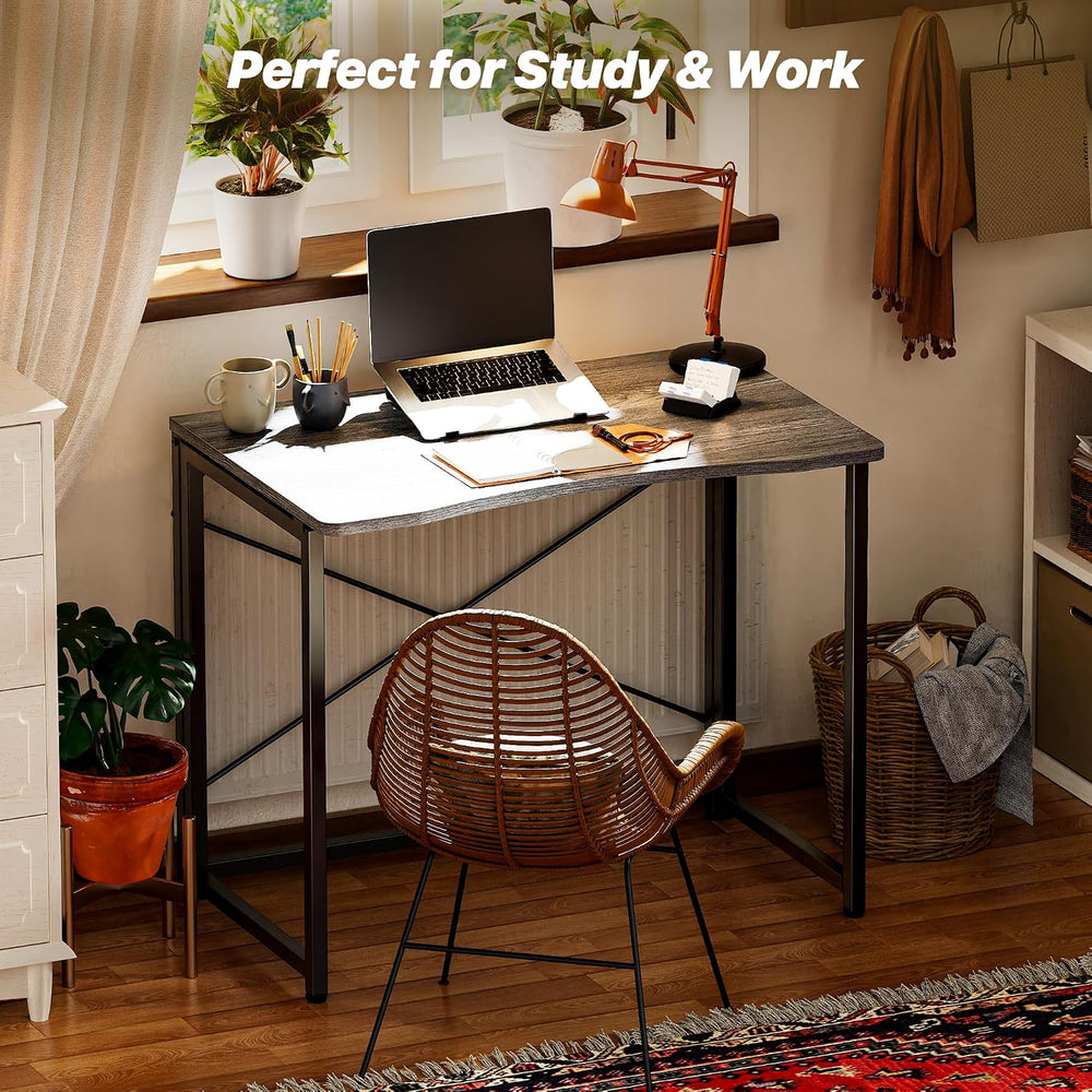 Huuger Folding Desk for Small Spaces, 31.5 Inch Foldable Computer Table
