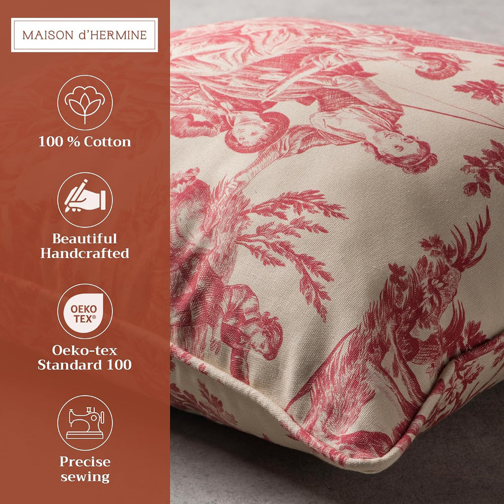 Maison d' Hermine Throw Pillow Covers 100% Cotton (18" x 18" - ...
