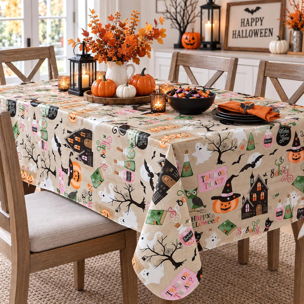 Newbridge Halloween Witches Brew 60 x 102 Inch Rectangle Vinyl Tablecloth