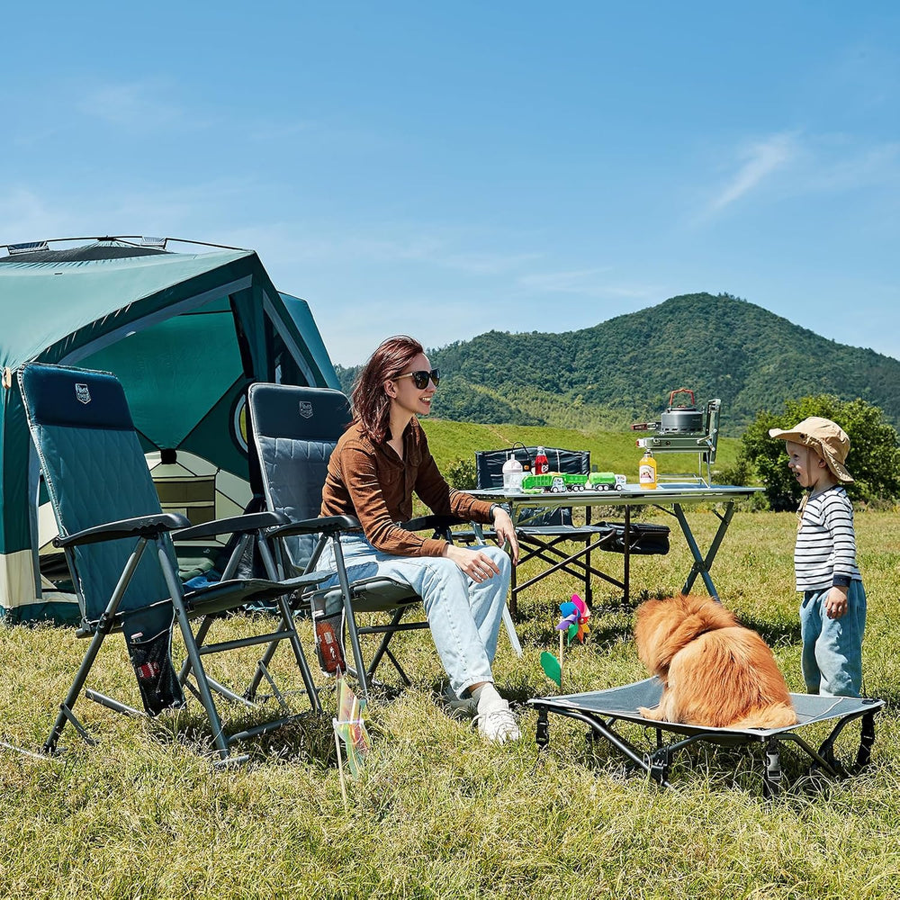 Timber Ridge 3-Level Adjustable Rocking Camping Chair, Ergonomic Padded High ...