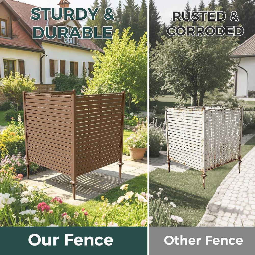 3 Panels Outdoor Air Conditioner Fence, 48" W X 51" H No-Dig Outdoo...