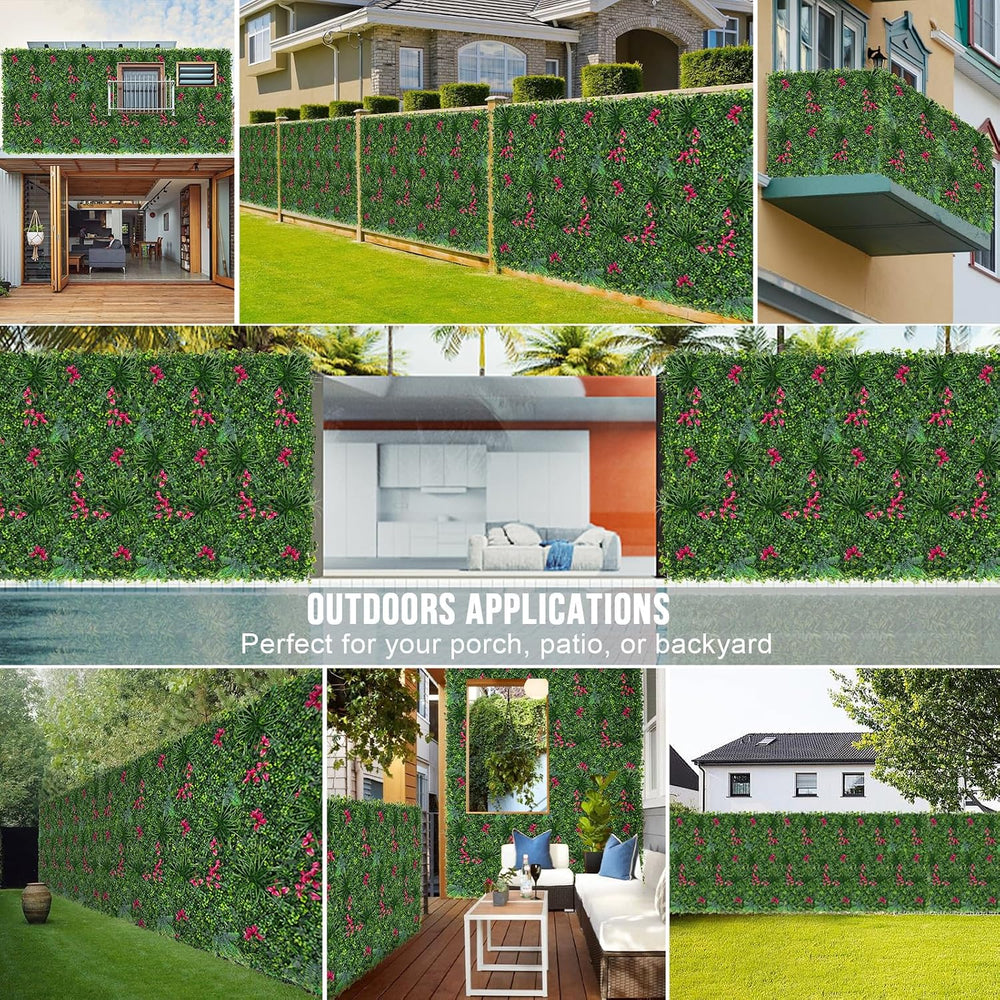 Grooy Artificial Boxwood Panels, 8PCS 20"x20" Fake Grass Wall Decor