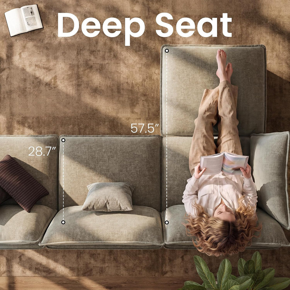 37" Chenille Oversized Sofa Chair with Movable Ottoman, Chair & Otto...