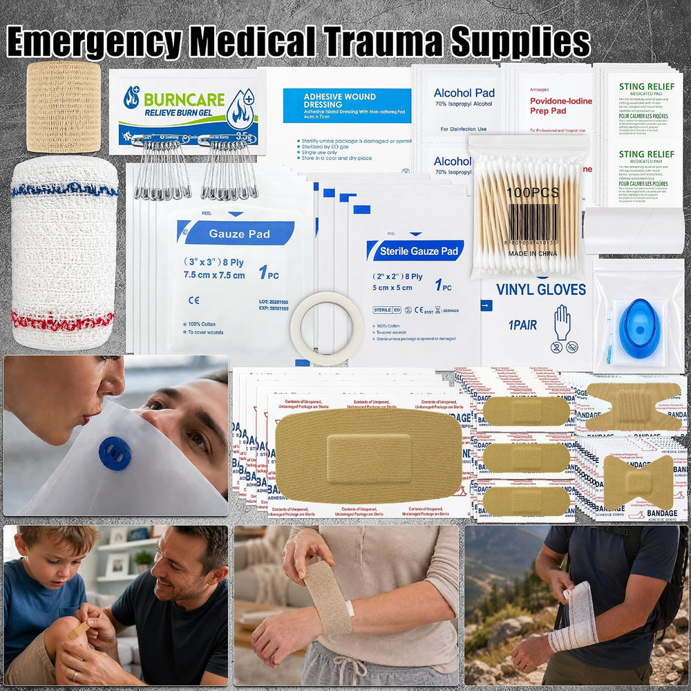 Survival First Aid Kit, 250 PCS Outdoor Emergency Kit with Tourniquet, Chest ...