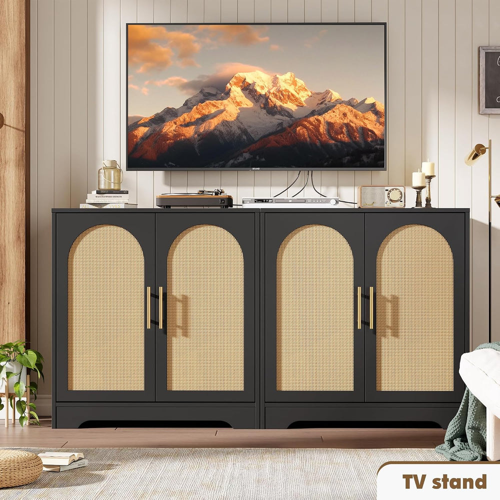 30"W Sideboard Buffet Cabinet, Entryway Cabinet, Coffee Bar Cabinet, Black