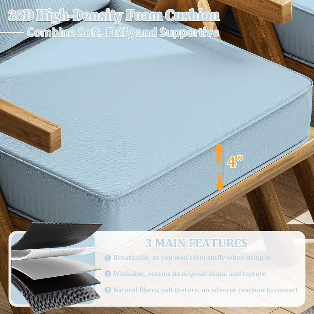 Outdoor Seat Cushions 22×22, Waterproof, for Patio Sofa Chairs, Sky Blue
