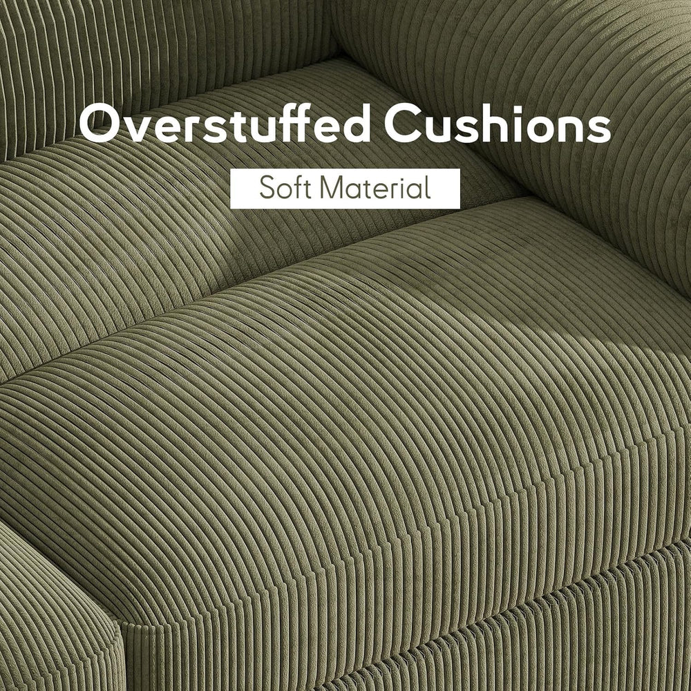 Bonzy Home Couch Sets for Living Room, Corduroy, Green