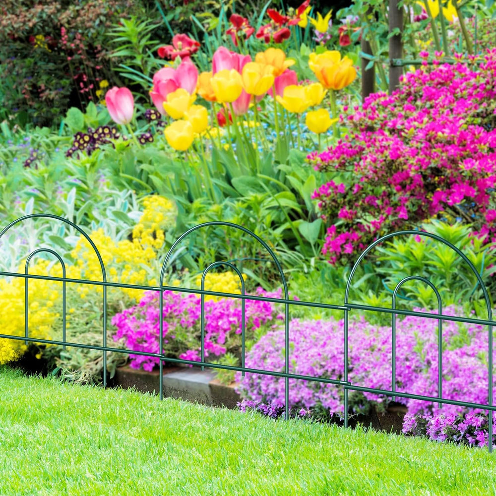 Decorative Garden Border Fence 18inX20ft Green Metal Wire Flower Fencing
