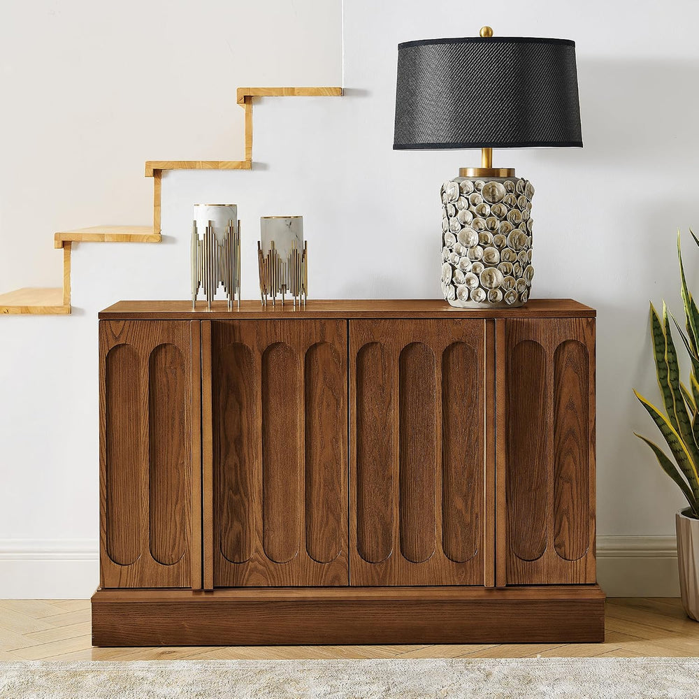 LKTART 45" Mid-Century Modern Sideboard Buffet Cabinet with Fluted Doors...
