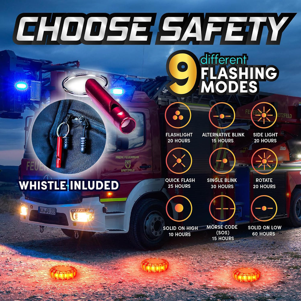 MARCALA 3‑Pack LED Road Flares | DOT Compliant Emergency Lights for Vehicles ...