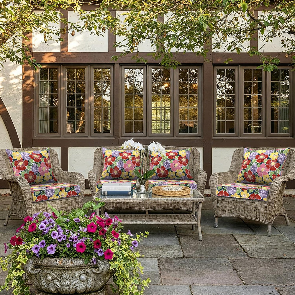 LVTXIII Outdoor Deep Seat Cushion Patio Seat and Back Cushion Set Seasonal Ch...