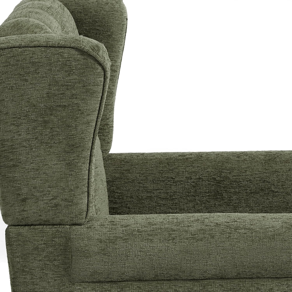 High Back Accent Chair, Fabric Upholstered Wingback Armchair, Green