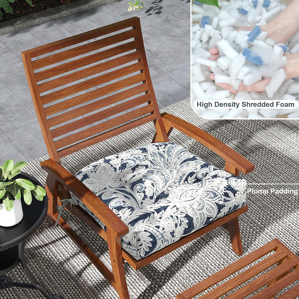 Patio Wicker Chair Cushions, All Weather Outdoor Tufted Chair Pads Pack of 2,...