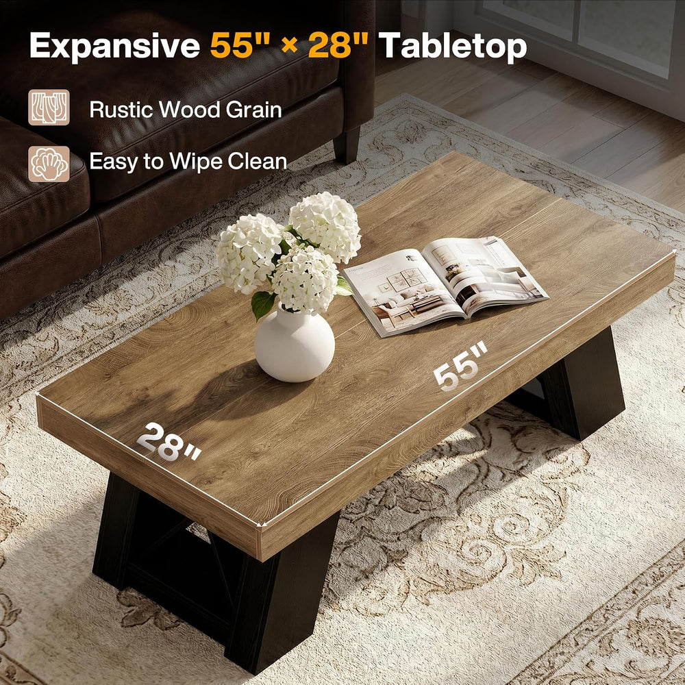Tribesigns 55" Extra Large Rectangle Coffee Table for Living Room