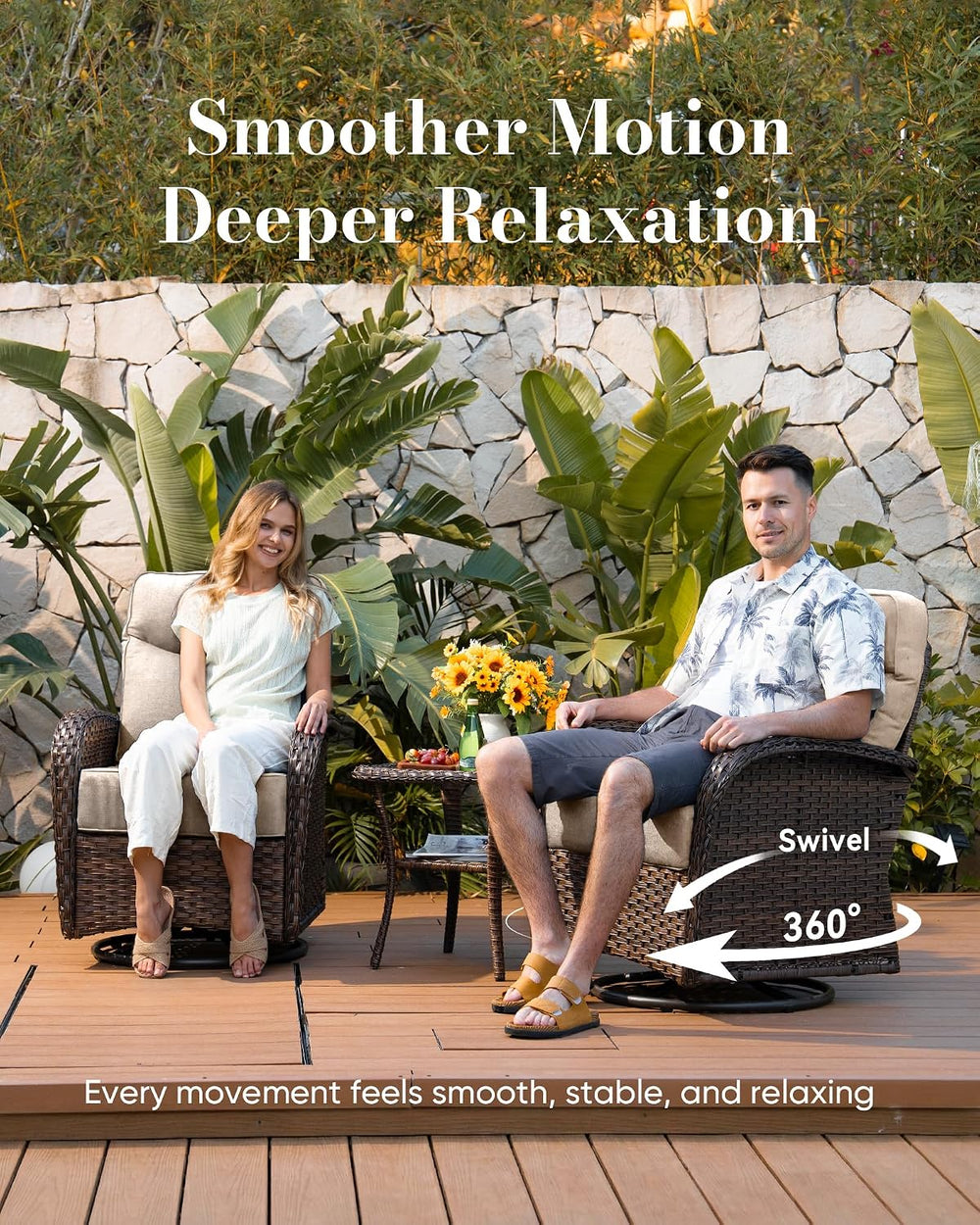 Belord Upgraded 6“ Cushion Luxury 5 Pieces Patio Furniture Set - All Weather ...