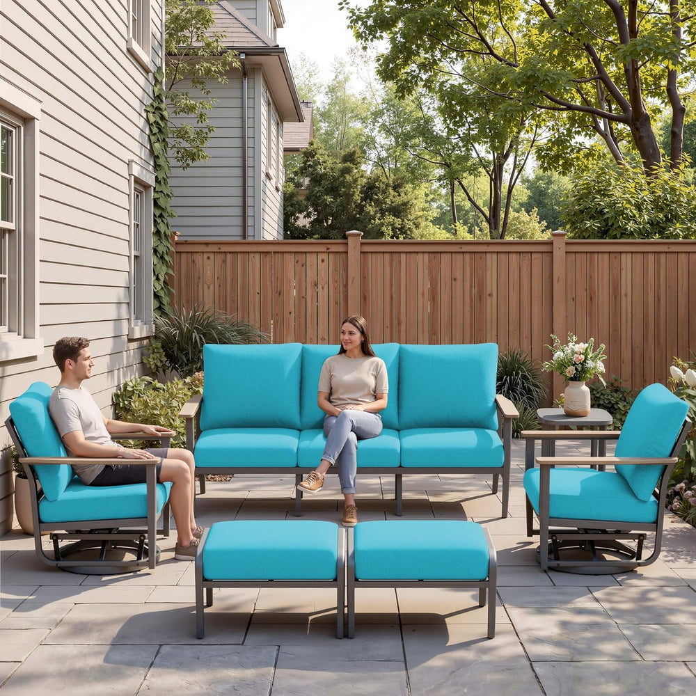 Aluminum Outdoor Patio Furniture Set with 5.1-Inch Cushions
