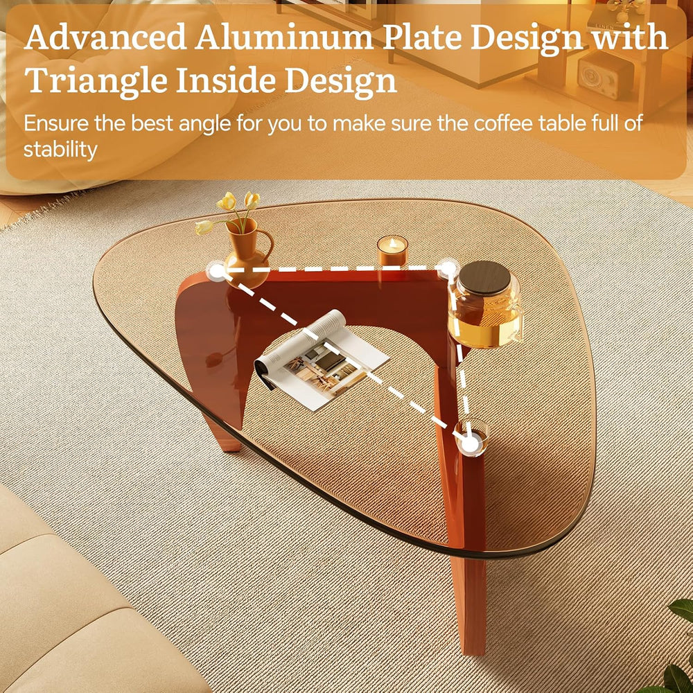 Coffee Tables Glass Small Farmhouse Coffee Table Mid-Century Modern Wood Cent...