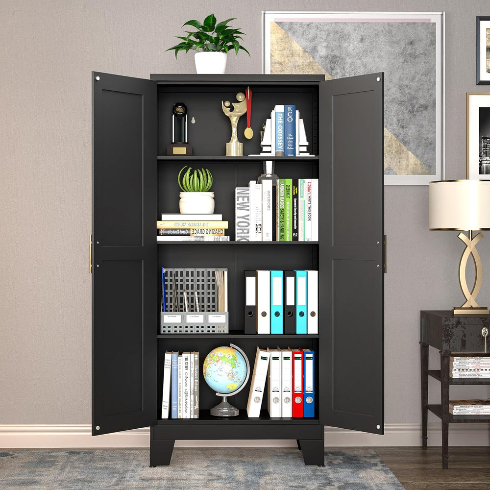 GAIOUS 61.02" Kitchen Pantry Cabinet, Black Metal Pantry Storage Cabinet