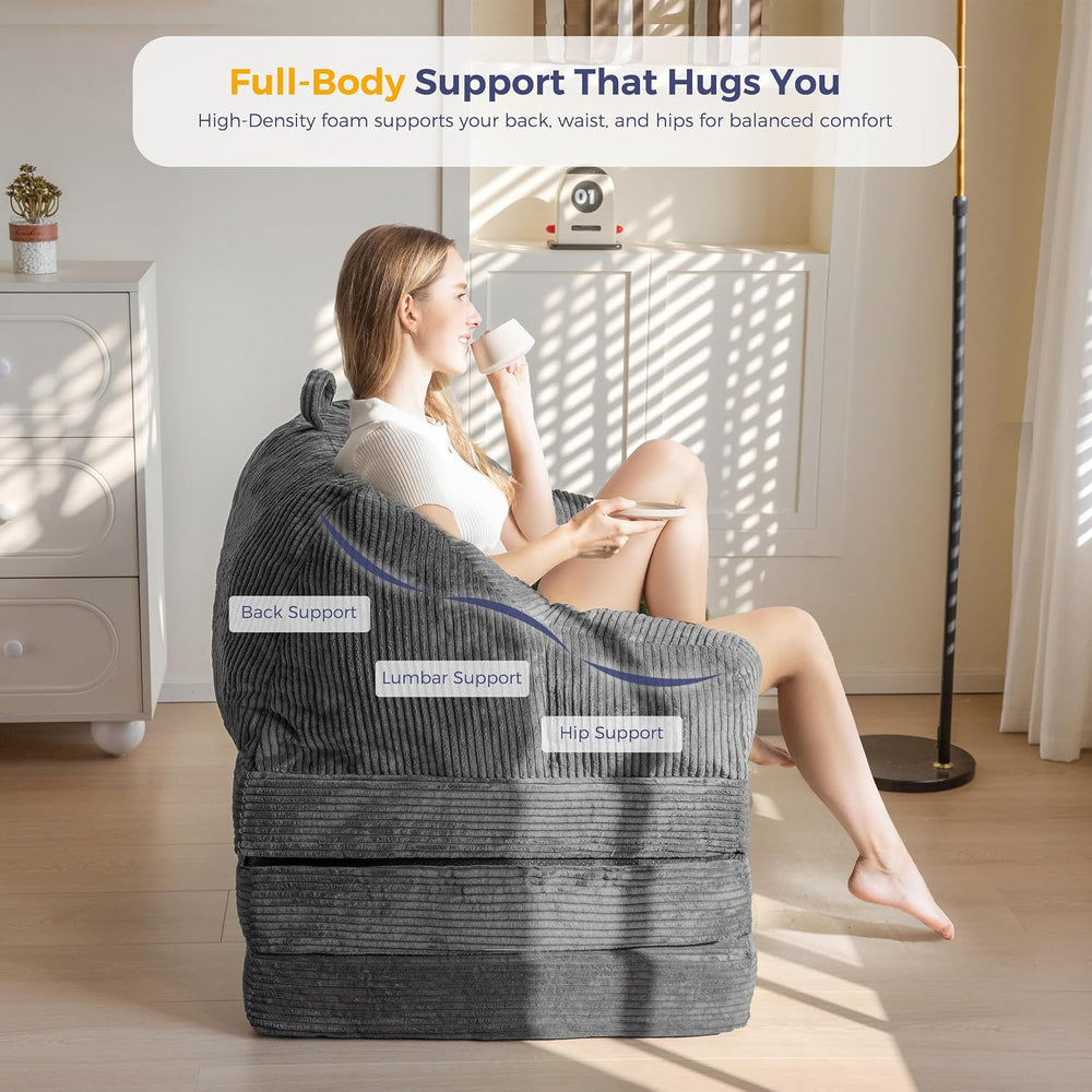 MAXYOYO Folding Sofa Bed with Backrest, Boneless Fold Out Couch with Handle