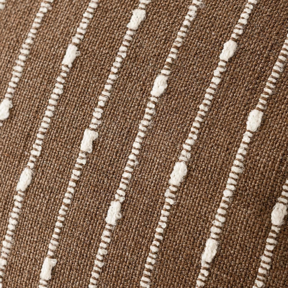 Foindtower Decorative Striped Boucle Throw Pillow Covers 22x22 Inch Brown