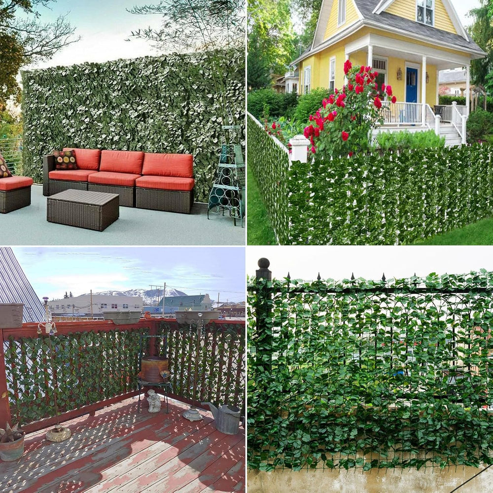 Privacy Fence Screen Artificial Ivy Grass Wall Screen 240x40 in Balcony Fence...