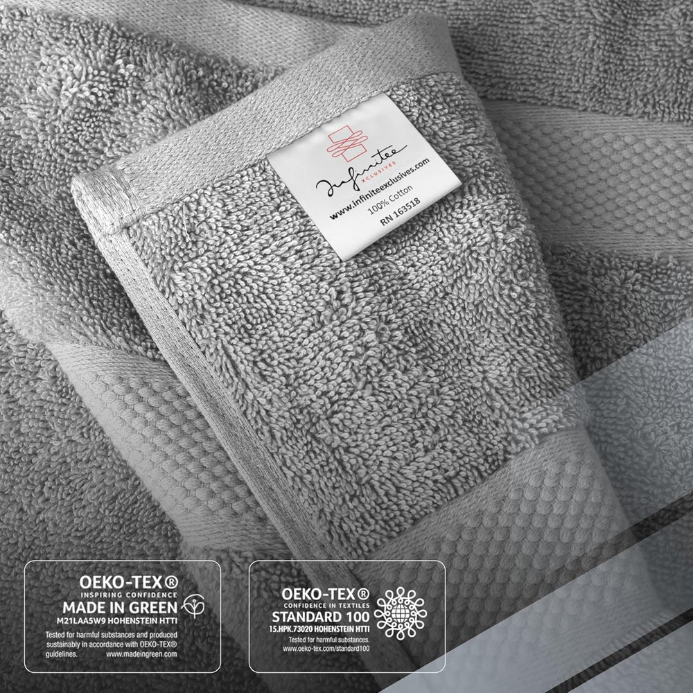 Infinitee Xclusives 100% Ring-Spun Cotton Bath Towels for Bathroom - Pack 4